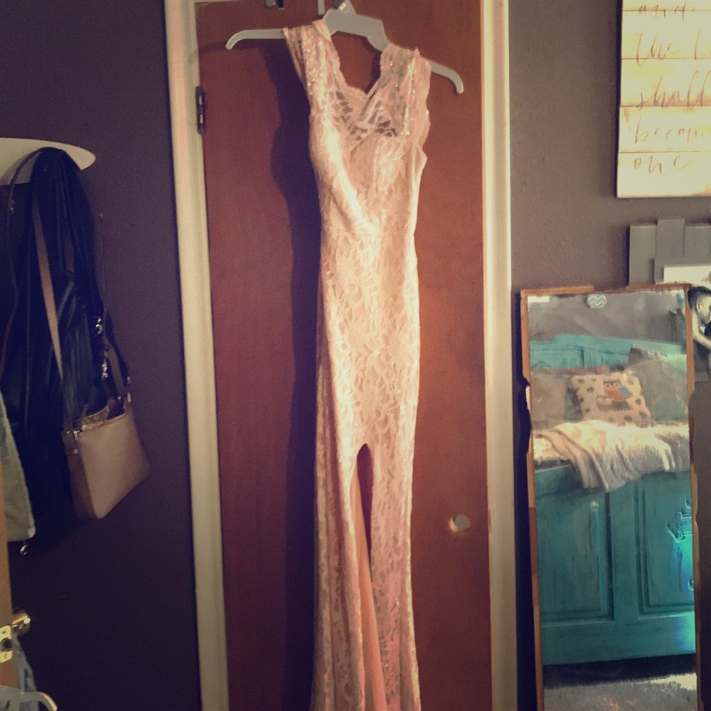 Light pink rhinestones bridesmaid/prom formal